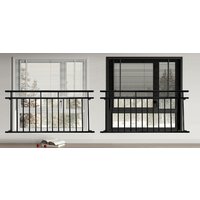 Prestige Home Living Outdoor Balkongeländer 90 x 184 cm, verzinktes Rohr mit Pulverbeschichtung, schwarz