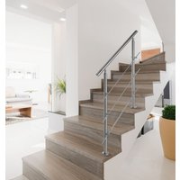 Prestige Home Living Outdoor Treppengeländer Set - ca. 110x 120 cm, Edelstahl inkl. 3 Querstäben und 2 Pfosten