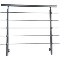Prestige Home Living Outdoor Treppengeländer Set - ca. 120 x 106,5 cm, Edelstahl inkl. 5 Querstäben und 2 Pfosten