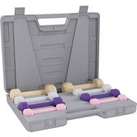 HOMCOM Hantelset 4 Paar 0,5kg-10kg Hanteln mit Koffer, Hantel-Set aus Gusseisen