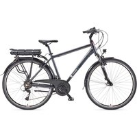 Telefunken Herren Trekking E-Bike XT485 Expedition mit 21-Gang Shimano Kettenschaltung, Anthrazit