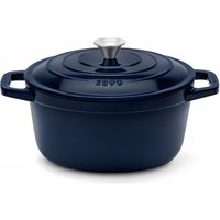 La Fonderie La Fonderie 1890 Runder Schmortopf ALMA25 aus emailliertem Gusseisen 25 cm, 4,7 L, Marineblau