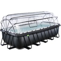Exit Toys EXIT Black Leather Pool 540x250x122cm mit Sandfilterpumpe und Abdeckung und Wärmepumpe - Schwarz