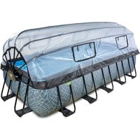Exit Toys EXIT Stone Pool 540x250x122cm mit Sandfilterpumpe und Abdeckung - Grau