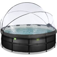 Exit Toys EXIT Black Leather Pool ø427x122cm mit Sandfilterpumpe und Abdeckung - Schwarz