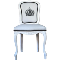 Pompöös by Casa Padrino Luxus Barock Esszimmerstuhl WeiØ / Schwarz - Pompööser Barock Stuhl designed by Harald Glööckler