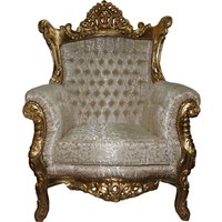 Casa Padrino Barock Sessel "Al Capone" Mod3 Creme / Gold Möbel - Antik Stil - Limited Edition