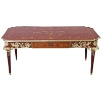 Casa Padrino Luxus Barock Schreibtisch Mahagoni Sekretär 120 cm - Antik Stil