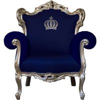 Pompöös by Casa Padrino Luxus Barock Sessel Blau / Gold - Pompööser Barock Sessel designed by Harald Glööckler
