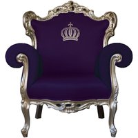 Pompöös by Casa Padrino Luxus Barock Sessel Lila / Gold - Pompööser Barock Sessel designed by Harald Glööckler