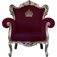 Pompöös by Casa Padrino Luxus Barock Sessel Weinrot / Gold - Pompööser Barock Sessel designed by Harald Glööckler