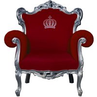 Pompöös by Casa Padrino Luxus Barock Sessel Rot / Silber - Pompööser Barock Sessel designed by Harald Glööckler