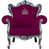 Pompöös by Casa Padrino Luxus Barock Sessel Pink / Silber - Pompööser Barock Sessel designed by Harald Glööckler