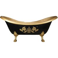 Pompöös by Casa Padrino Luxus Badewanne Deluxe von Harald Glööckler Schwarz / Gold / Gold 2020mm mit goldfarbenen Löwenfüssen