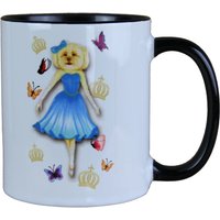 Harald Glööckler Pompöös Tasse Hund mit blauem Cocktailkleid - designed by Harald Glööckler