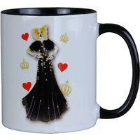 Harald Glööckler Pompöös Tasse Hund mit schwarzfarbenem Kleid - designed by Harald Glööckler