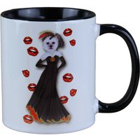 Harald Glööckler Pompöös Tasse Hund mit schwarzfarbenem Abendkleid - designed by Harald Glööckler