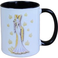 Harald Glööckler Pompöös Tasse Hund mit gold-weissem Abendkleid - designed by Harald Glööckler