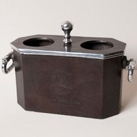 Casa Padrino Barock Weinkühler für 2 Flaschen Aluminium / Antik Silber - Weinhalter Hotel Dekoration