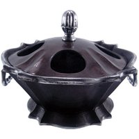 Casa Padrino Barock Weinkühler für 4 Flaschen Aluminium / Antik Silber H 20 cm, Durchmesser 44 cm - Weinhalter Hotel Dekoration