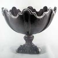 Casa Padrino Barock Schüssel Aluminium Schwarz / Silber H. 30, Durchmesser 36 cm - Antik Stil