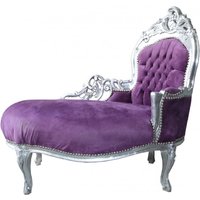 Casa Padrino Barock Kinder Chaiselongue Lila/Silber - Kindermöbel