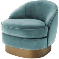 Casa Padrino Luxus Sessel Dunkeltürkis / Mattgold 74 x 85 x H. 73 cm - Hotel Möbel