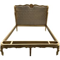 Barock Bett Gold / Creme Satinstoff 180 x 200 cm aus der Luxus Kollektion von Casa Padrino