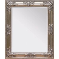 Casa Padrino Barock Wandspiegel Silber Höhe 62 cm, Breite 52 cm - Edel & Prunkvoll - Vintagelook - Handgefertigt