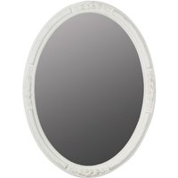 Casa Padrino Barock Spiegel Weià 57 x H. 77 cm - Ovaler Barock Wandspiegel mit Holzrahmen