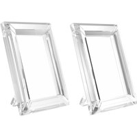 Casa Padrino Tisch-Bilderrahmen Set 16 x 2,5 x H. 21,5 cm - Luxus Kristallglas Deko Accessoires