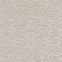 Casa Padrino Barock Textiltapete Silber / Weià - 10,05 x 0,53 m - Stofftapete mit strukturierter Oberfläche