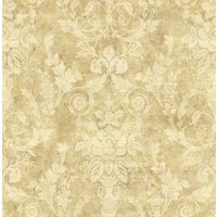 Casa Padrino Barock Papiertapete Beige / Gold - 10,00 x 0,52 m - Edle Mustertapete im Barockstil