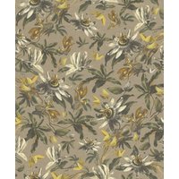 Casa Padrino Luxus Papiertapete Pflanzen Hellbraun / Mehrfarbig - 10,05 x 0,53 m - Tapete Mustertapete Botanisch Blumen