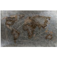 Casa Padrino Luxus Metall Ãlbild Weltkarte Mehrfarbig 120 x 5 x H. 80 cm - Ãlgemälde mit 3D Effekt