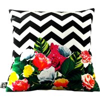 Casa Padrino Luxus Kissen Miami Flowers 45 x 45 cm - Feinster Samtstoff - Deko Wohnzimmer Kissen