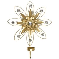 Casa Padrino Designer Wandkerzenhalter 4er Set Gold 26 x 6 x H. 32 cm - Dekorative Wanddeko