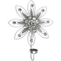 Casa Padrino Designer Wandkerzenhalter 4er Set Silber 26 x 6 x H. 32 cm - Dekorative Wanddeko