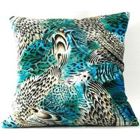 Casa Padrino Luxus Deko Kissen Colorado Feathers Mehrfarbig 45 x 45 cm - Feinster Samtstoff - Luxus Kollektion