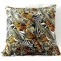 Casa Padrino Luxus Deko Kissen Nevada Leopard / Zebra 45 x 45 cm - Feinster Samtstoff - Wohnzimmer Kissen