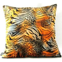 Casa Padrino Luxus Kissen Las Vegas Leo Mehrfarbig 45 x 45 cm - Feinster Samtstoff - Luxus Qualität
