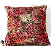 Casa Padrino Luxus Wohnzimmer Deko Kissen Kansas Leo Mehrfarbig 45 x 45 cm - Feinster Samtstoff - Luxus Kollektion