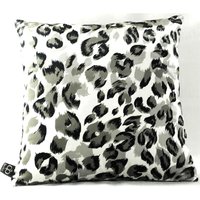 Casa Padrino Luxus Wohnzimmer Deko Kissen Milwaukee WeiØ / Schwarz / Grau 45 x 45 cm - Feinster Samtstoff - Luxus Kollektion