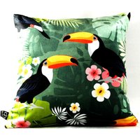 Casa Padrino Luxus Deko Kissen Hawaii Tropical Mehrfarbig 45 x 45 cm - Feinster Samtstoff - Luxus Qualität