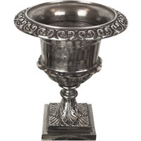 Casa Padrino Barock Blumentopf / Pflanzentopf Antik Silber Ø 34 x H. 58,5 cm - Aluminium BlumengefäØ Pflanzkübel im Antik Stil