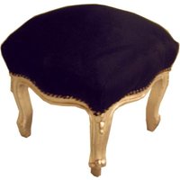 Casa Padrino Barock FuØhocker Schwarz / Gold BW