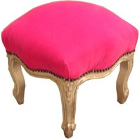 Casa Padrino Barock FuØhocker Pink / Silber
