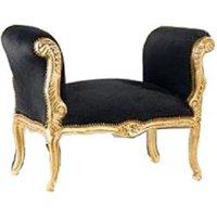 Casa Padrino Barock Schemel Hocker Schwarz / Gold - Sitzbank
