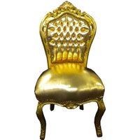Barock Esszimmer Stuhl Gold / Gold