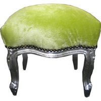Casa Padrino Barock FuÃhocker Jadegrün / Silber - Möbel - Hocker Grün Silber